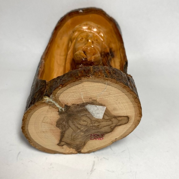 Hand carved Olive Wood Jesus Statue from Jerusalem - Holy Land Art Natural Wood - Picture 6 of 6